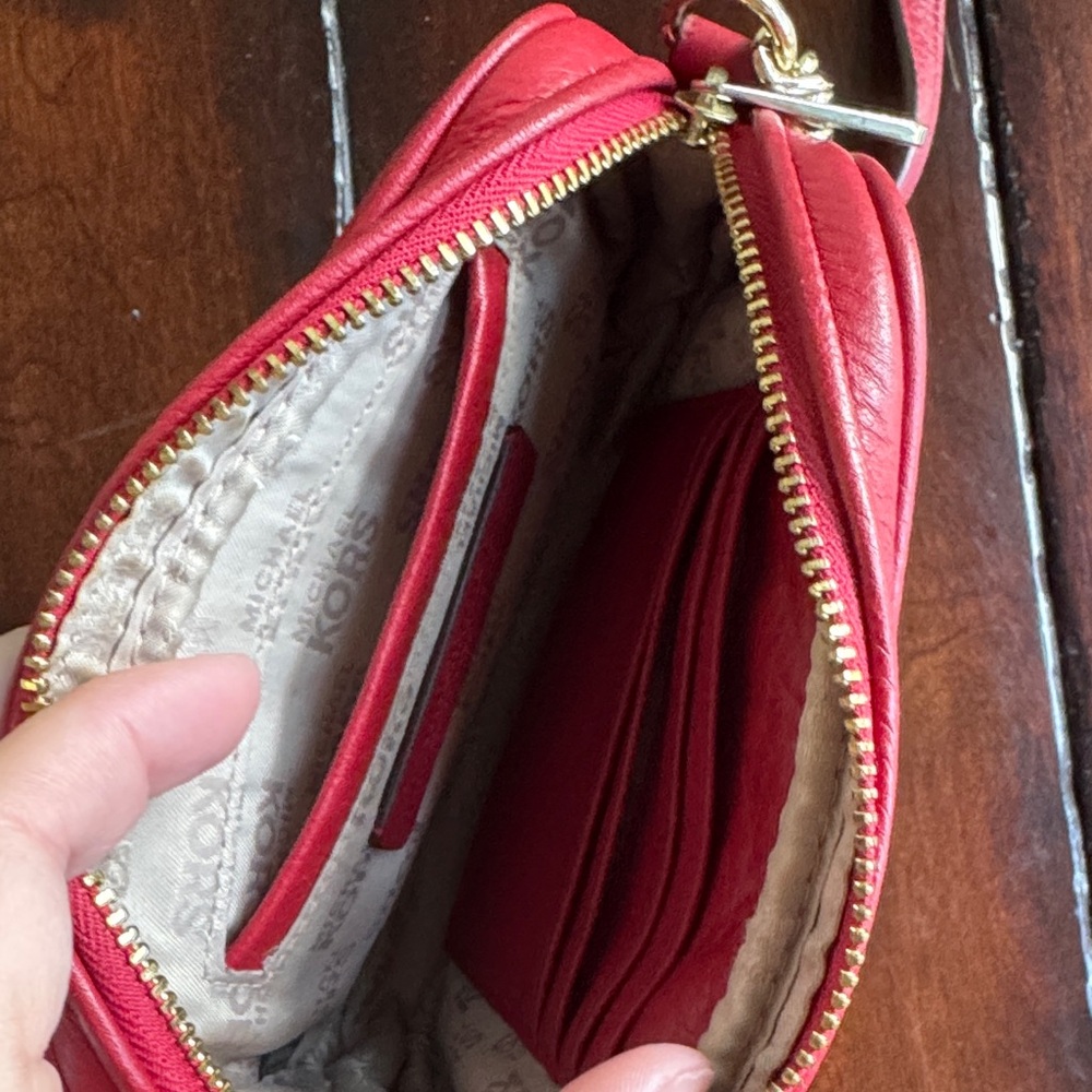 Michael Kors Red Crossbody Bag with Gold Accents - Picture 5 of 5